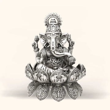 Ganpati Bappa - Antique Silver Idol